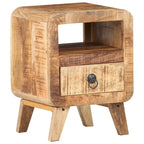 Cabinet Nightstand Side End Table, Solid Wood Legs, 11.8"x11.8"x16.1", Bedroom Furniture