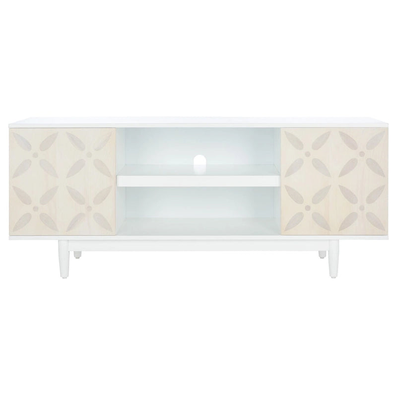 SAFAVIEH Krysta 3 Shelf Patterned Media Stand - 54 W x 15 D x 22 H - 54Wx15Dx22H