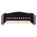 Twin Size UTeddy Fleece Daybed with Storage Armrests andTrundle