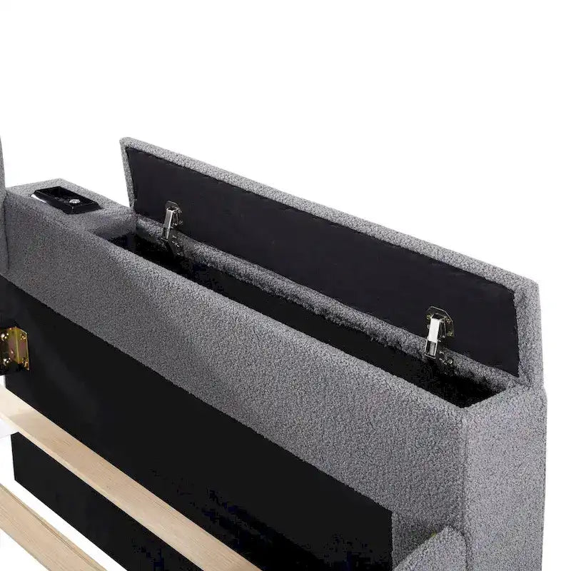 Twin Size UTeddy Fleece Daybed with Storage Armrests andTrundle