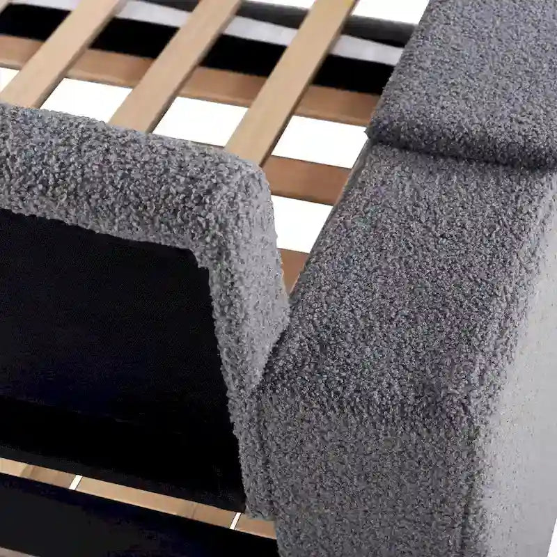 Twin Size UTeddy Fleece Daybed with Storage Armrests andTrundle