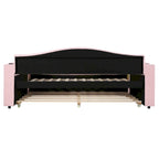 Twin Size UTeddy Fleece Daybed with Storage Armrests andTrundle