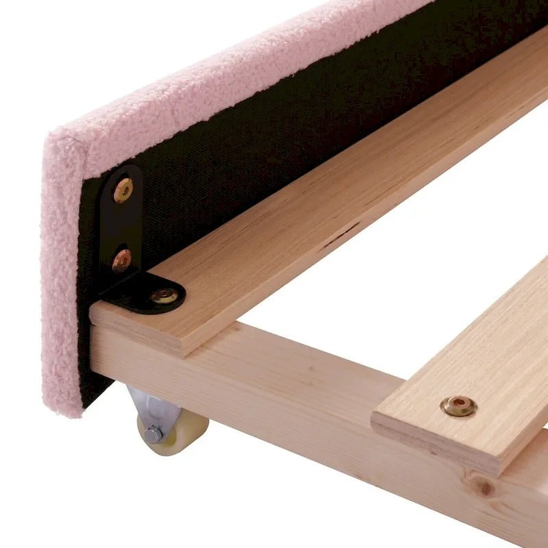 Twin Size UTeddy Fleece Daybed with Storage Armrests andTrundle