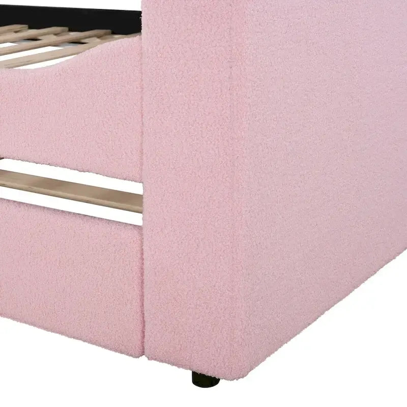 Twin Size UTeddy Fleece Daybed with Storage Armrests andTrundle