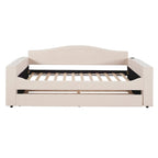 Twin Size UTeddy Fleece Daybed with Storage Armrests andTrundle