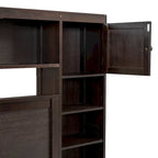 Queen Size Wooden Bed With All-in-One Cabinet