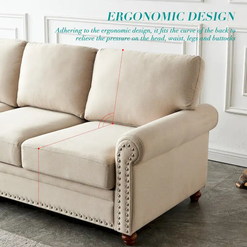 Linen Fabric Upholstery Sofa With Storage