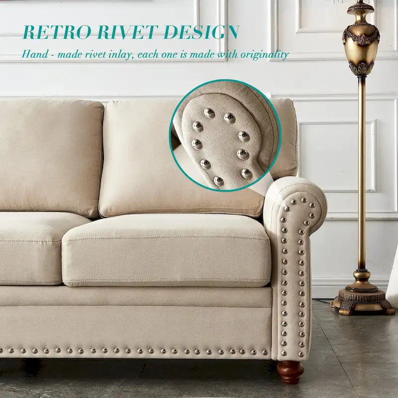 Linen Fabric Upholstery Sofa With Storage