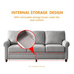 Linen Fabric Upholstery Sofa With Storage