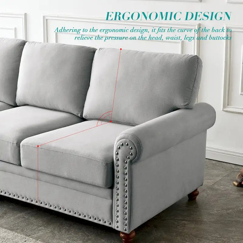 Linen Fabric Upholstery Sofa With Storage