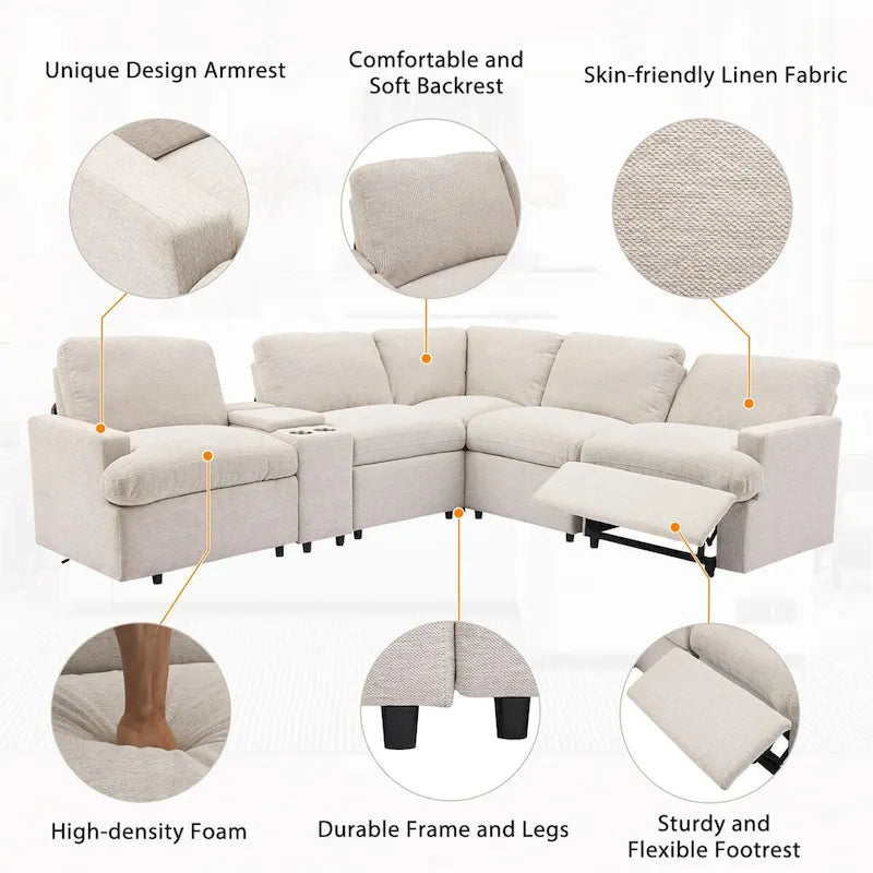 Power Recliner Corner Sofa Home Theater Reclining Sofa