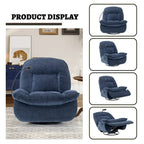Bronzing fabric swivel recliner with mobile phone bracket