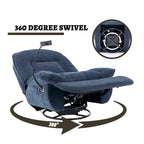 Bronzing fabric swivel recliner with mobile phone bracket