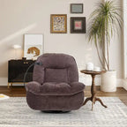 Bronzing fabric swivel recliner with mobile phone bracket