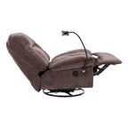 Bronzing fabric swivel recliner with mobile phone bracket