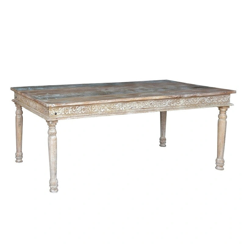 Driftwood Recycled Carved Dining Table -83 - 83