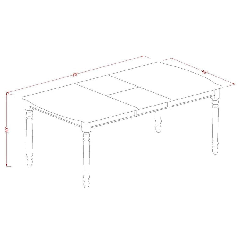 5 Piece Dining Table Set- a Rectangle Kitchen Table and 4 Kitchen Dining Chairs, Linen White