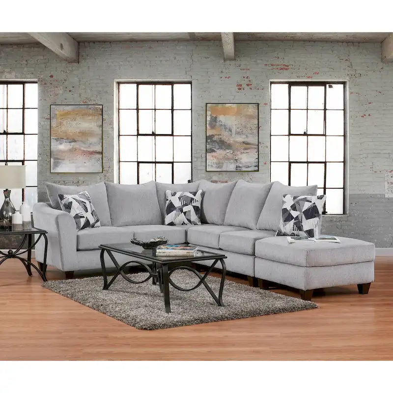  Duleek 3-Piece Living Room Set, Herringbone Silver