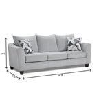 Duleek 3-Piece Living Room Set, Herringbone Silver
