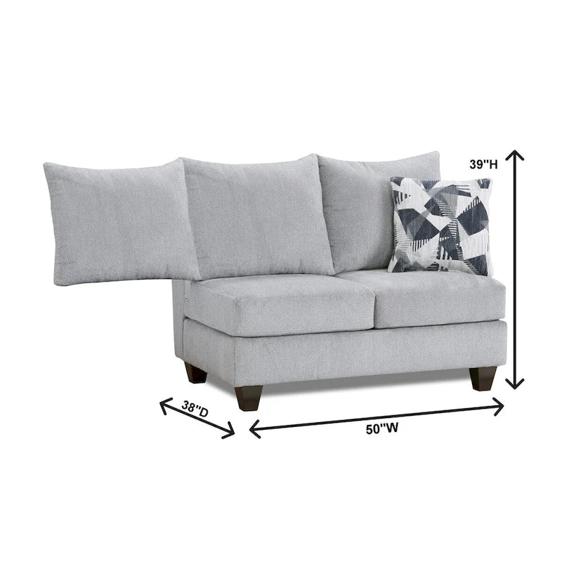 Duleek 3-Piece Living Room Set, Herringbone Silver