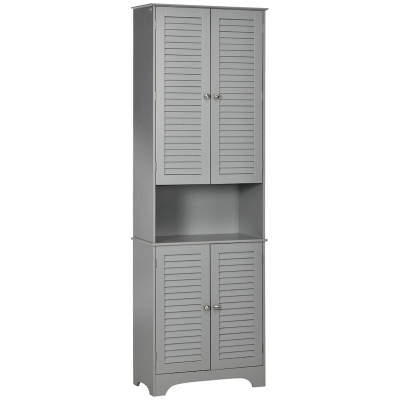 Tall Narrow Bathroom Storage Cabinet w/Doors and Shelf Adjustability