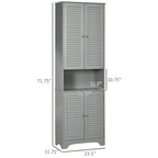 Tall Narrow Bathroom Storage Cabinet w/Doors and Shelf Adjustability