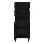Tall Storage Show Cabinet with 2 Glass Display Door & 2 Doors, Modern Cabinet Freestanding for Bathroom, Dining Living Room