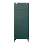 Tall Storage Show Cabinet with 2 Glass Display Door & 2 Doors, Modern Cabinet Freestanding for Bathroom, Dining Living Room